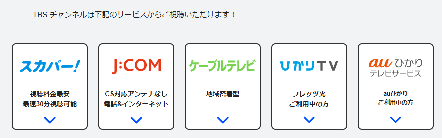 TBSチャンネルの視聴方法