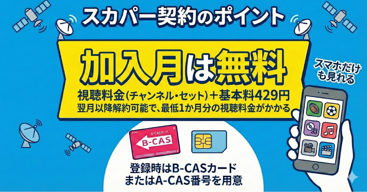 スカパーの契約方法、料金、支払い、複数台契約の詳細