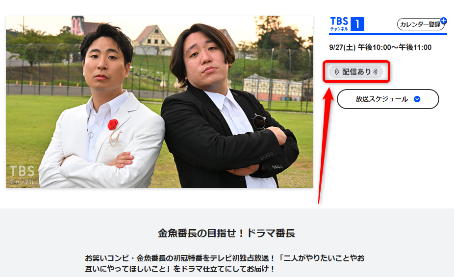 金魚番長の目指せ！ドラマ番長はTBSチャンネルで放送・配信（スカパー番組配信でスマホ視聴可能）